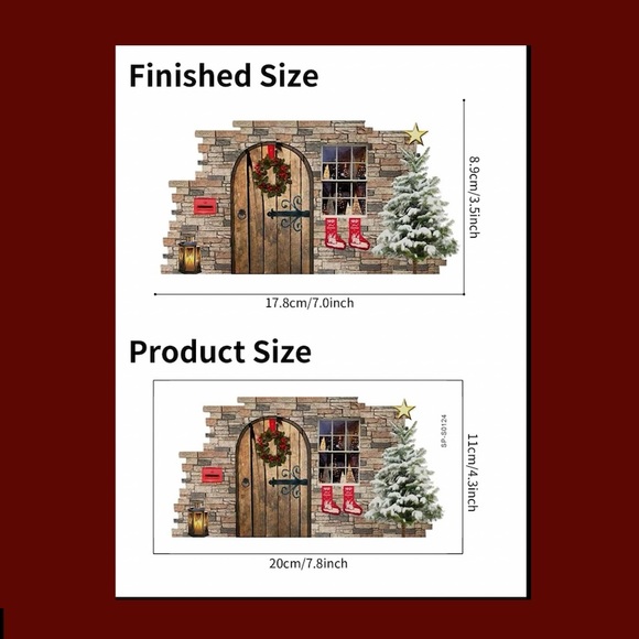 New! Vinyl Christmas Mouse Door Scene for Molding / Wall - Picture 3 of 4